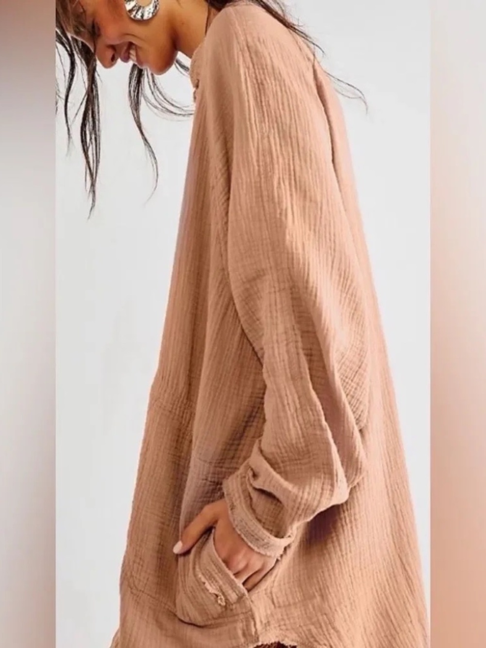 We The Free Summer Daydream Oversized Cotton Button Down Top XS